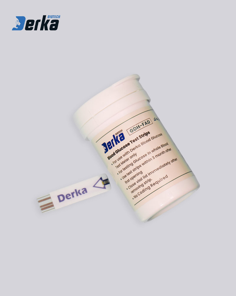 نوار تست قندخون - Blood Glucose Test Strips(Self Testing/Home Use) - Derka - کیت - بیوشیمی - نوژان شیمی آزما