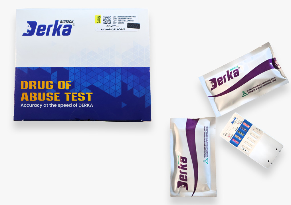 کیت تشخیص همزمان سوء مصرف دارو و مواد مخدر- 5 پنل - Multiple Drugs of Abuse Toxicology(5 parameters) - derka - کیت - ایمونولوژی - نوژان شیمی آزما