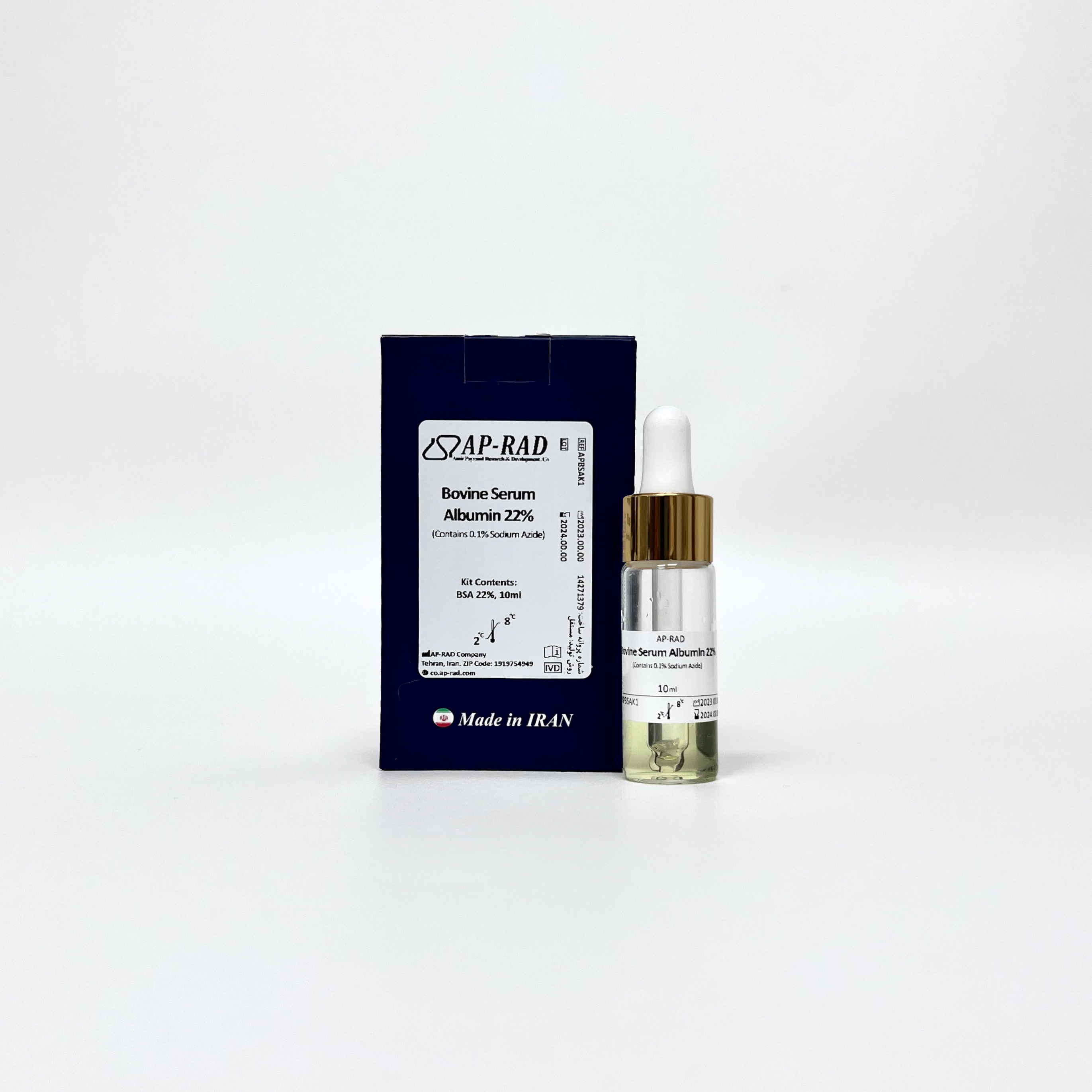آلبومین‌سرم‌گاوی‌22%‌ - Bovine Serum Albumin 22% 10ml - AP-RAD - کیت - هماتولوژی و بانک خون - پژوهش و توسعه امیر پیوند
